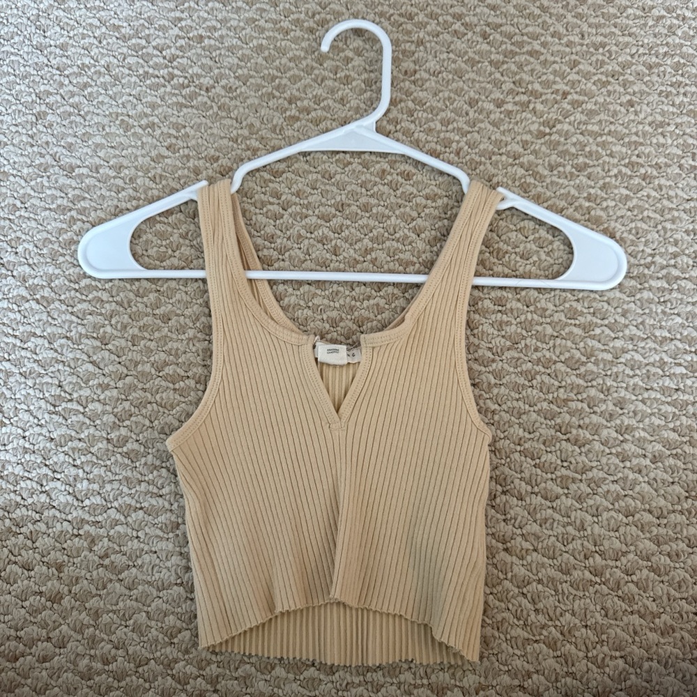 Butteryellow Billabong Ribbed Crop Tank Top